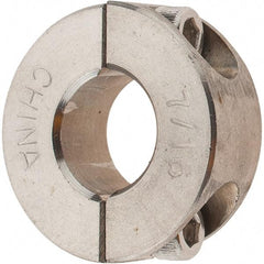 Value Collection - 7/16" Bore, Stainless Steel, Two Piece Shaft Collar - 15/16" Outside Diam, 3/8" Wide - Benchmark Tooling