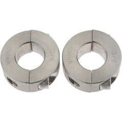 Value Collection - 3/4" Bore, Stainless Steel, Two Piece Shaft Collar - 1-1/2" Outside Diam, 1/2" Wide - Benchmark Tooling