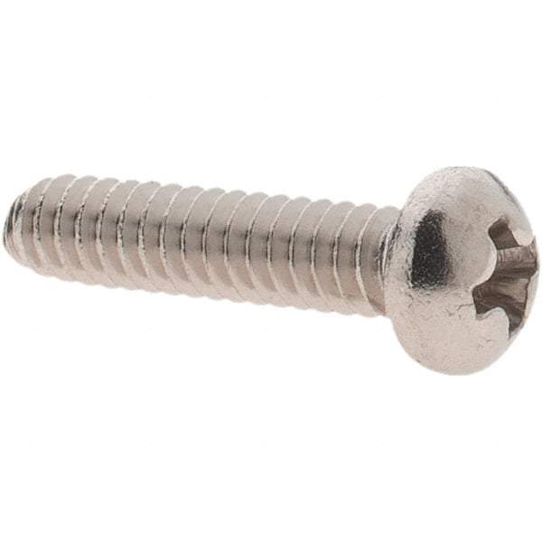 Made in USA - #4-40 UNC, 1/2" Length Under Head Phillips Drive Machine Screw - Round Head, Grade 18-8 Stainless Steel, Uncoated, Without Washer - Benchmark Tooling