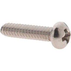 Made in USA - #4-40 UNC, 1/2" Length Under Head Phillips Drive Machine Screw - Round Head, Grade 18-8 Stainless Steel, Uncoated, Without Washer - Benchmark Tooling