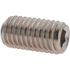 Value Collection - 1/2-13 UNC, 1" OAL, Cup Point Set Screw - Grade 18-8 Stainless Steel, 1/4" Key - Benchmark Tooling