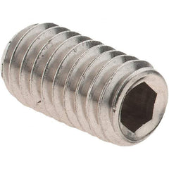 Made in USA - 5/16-18 UNC, 5/8" OAL, Cup Point Set Screw - Grade 18-8 Stainless Steel, 3/32" Key - Benchmark Tooling