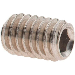Made in USA - 5/16-18 UNC, 1/2" OAL, Cup Point Set Screw - Grade 18-8 Stainless Steel, 5/32" Key - Benchmark Tooling