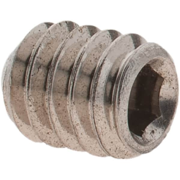 Value Collection - 1/4-20 UNC, 5/16" OAL, Cup Point Set Screw - Grade 18-8 Stainless Steel, 1/8" Key - Benchmark Tooling