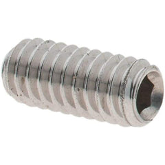 Value Collection - #8-32 UNC, 3/8" OAL, Cup Point Set Screw - Grade 18-8 Stainless Steel, 5/64" Key - Benchmark Tooling
