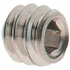 Value Collection - #6-32 UNC, 1/8" OAL, Cup Point Set Screw - Grade 18-8 Stainless Steel, 1/16" Key - Benchmark Tooling