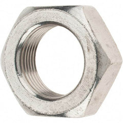 Value Collection - 1-14 UNC Stainless Steel Right Hand Hex Jam Nut - 1-1/2" Across Flats, 35/64" High - Benchmark Tooling