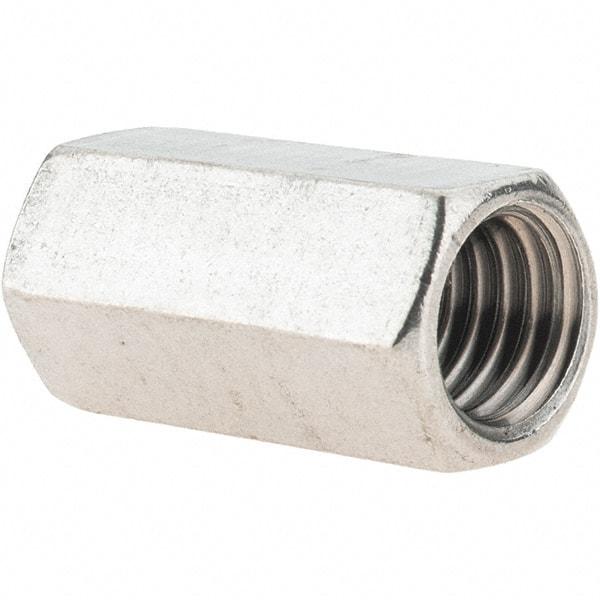 Value Collection - 1/2-13 UNC, 1-1/4" OAL Stainless Steel Standard Coupling Nut - 5/8" Width Across Flats - Benchmark Tooling