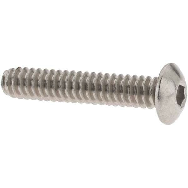 Value Collection - #6-32 UNC Hex Socket Drive, Button Screw - Grade 18-8 Stainless Steel, 3/4" Length Under Head - Benchmark Tooling