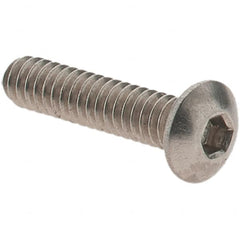 Value Collection - #2-56 UNC Hex Socket Drive, Button Screw - Grade 18.8 Stainless Steel, Fully Threaded, 3/8" Length Under Head - Benchmark Tooling