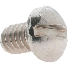 Value Collection - 1/4-20 UNC, 3/8" Length Under Head Slotted Drive Machine Screw - Round Head, Grade 18-8 Stainless Steel, Uncoated, Without Washer - Benchmark Tooling