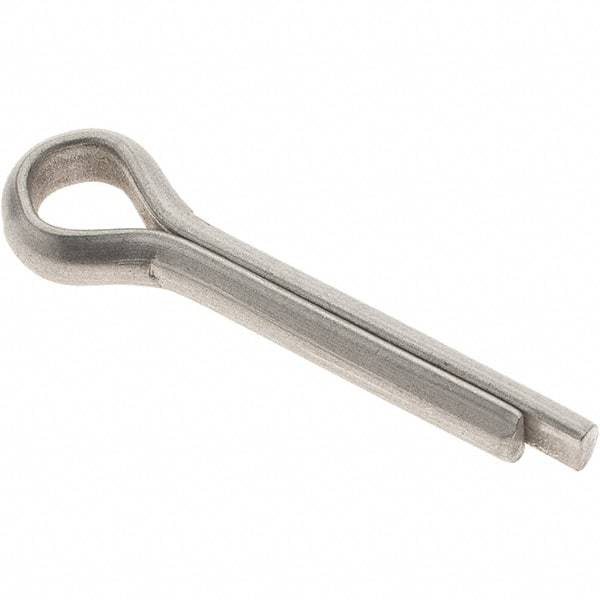 Value Collection - 3/16" Diam x 1" Long Extended Prong Cotter Pin - Grade 18-8, Uncoated, Stainless Steel - Benchmark Tooling