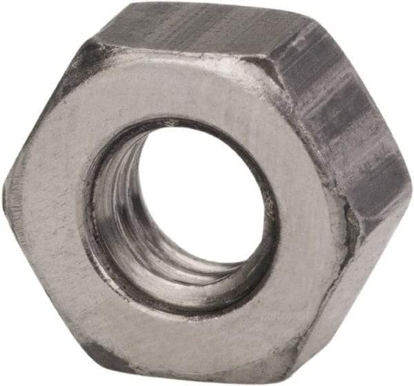 Made in USA - 1/4-20 UNC Steel Right Hand Hex Nut - 7/16" Across Flats, 0.226" High, Zinc Clear Finish - Benchmark Tooling