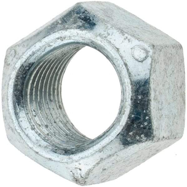 Value Collection - 1/2-20 UNF Grade B Hex Lock Nut with Distorted Thread - 3/4" Width Across Flats, Zinc and Wax Plated Finish - Benchmark Tooling