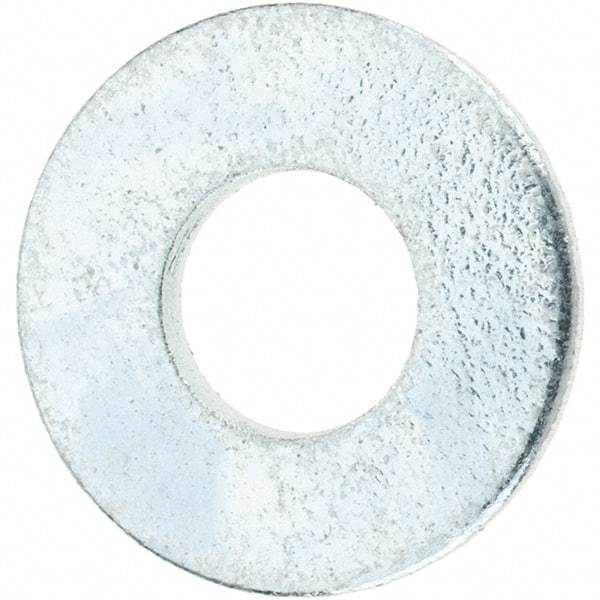 Value Collection - #10 Screw, Steel SAE Flat Washer - 7/32" ID x 1/2" OD, 3/64" Thick, Zinc-Plated Finish - Benchmark Tooling