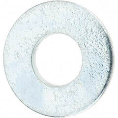 Value Collection - #10 Screw, Steel SAE Flat Washer - 7/32" ID x 1/2" OD, 3/64" Thick, Zinc-Plated Finish - Benchmark Tooling