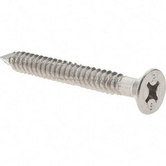Value Collection - 1/4" Diam, 2-1/4" OAL, Phillips Drive, Concrete Screw & Masonry Fastener - Stainless Steel, Includes Drill Bit - Benchmark Tooling