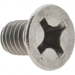 Value Collection - M6x1.00 Metric Coarse, 10mm OAL Phillips Drive Machine Screw - Flat Head, Grade 18-8 Stainless Steel, Uncoated, Without Washer - Benchmark Tooling