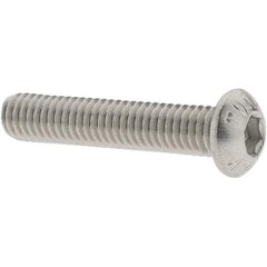 Value Collection - M6x1.00 Metric Coarse Hex Socket Drive, Button Screw - Grade 18-8 & Austenitic A2 Stainless Steel, Uncoated, Partially Threaded, 30mm Length Under Head - Benchmark Tooling