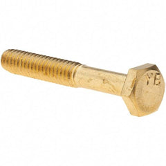 Value Collection - 1/4-20 UNC, 1-3/4" Length Under Head Hex Head Cap Screw - Brass, 7/16" Hex - Benchmark Tooling