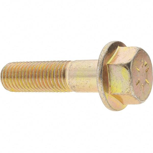 Value Collection - 3/4-10 UNC, 3" Length Under Head, Hex Drive Flange Bolt - 1-3/4" Thread Length, Grade 8 Alloy Steel, Smooth Flange, Zinc-Plated Finish - Benchmark Tooling