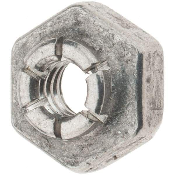 Value Collection - #6-32 UNJC 18-8 Hex Lock Nut with Expanding Flex Top - 5/16" Width Across Flats, 3/16" High, Uncoated, Meets Military Specifications - Benchmark Tooling