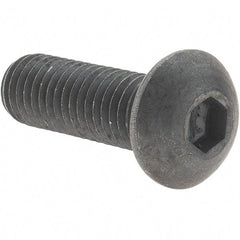 Value Collection - M10x1.50 Metric Coarse Hex Socket Drive, Button Screw - Grade 12.9 Alloy Steel, Black Oxide Finish, Fully Threaded, 30mm Length Under Head - Benchmark Tooling