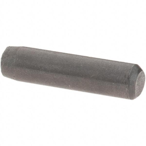 Value Collection - 1/8" Diam x 1/2" Pin Length Grade 8 Alloy Steel Standard Dowel Pin - Bright Finish, C 47-58 & C 60 (Surface) Hardness, 1,840 Lb (Single Shear), 3,680 Lb (Double Shear) Breaking Strength, 1 Beveled & 1 Rounded End - Benchmark Tooling