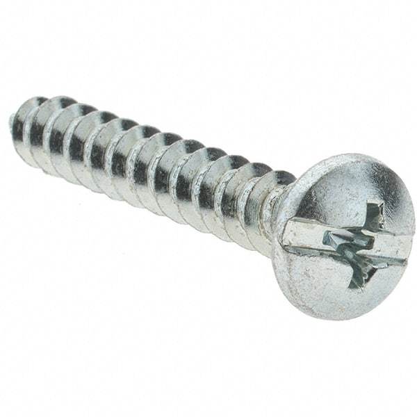 Value Collection - #10 Pan Head Slotted Phillips Sheet Metal Screw - Steel, 1-1/4" Length Under Head, Grade 2 - Benchmark Tooling