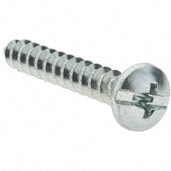 Value Collection - #10 Pan Head Slotted Phillips Sheet Metal Screw - Steel, 1-1/4" Length Under Head, Grade 2 - Benchmark Tooling