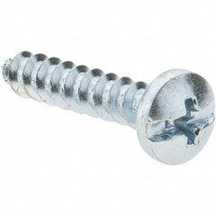 Value Collection - #10 Pan Head Slotted Phillips Sheet Metal Screw - Steel, 1" Length Under Head, Grade 2 - Benchmark Tooling