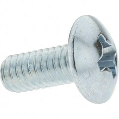 Made in USA - 5/16-18 UNC, 3/4" Length Under Head Phillips Drive Machine Screw - Truss Head, Grade 2 Steel, Zinc-Plated Finish, Without Washer - Benchmark Tooling