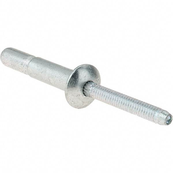 Value Collection - Protruding Head Steel Structural Blind Rivet - Steel Mandrel, 0.08" to 5/8" Grip, 0.53" Head Diam, 0.261" to 0.272" Hole Diam, 0.81" Length Under Head, 1/4" Body Diam - Benchmark Tooling