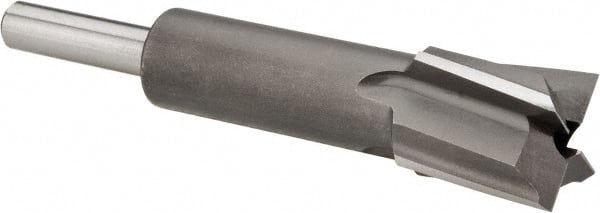 Made in USA - 11/16" Diam, 1/4" Shank, Diam, 4 Flutes, Straight Shank, Interchangeable Pilot Counterbore - Benchmark Tooling