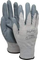 Ansell - Size XL (10) Nitrile Coated X-Static Yarn General Protection Work Gloves - For Static Control, Palm & Fingers Coated, Knit Wrist Cuff, Full Fingered, Gray, Paired - Benchmark Tooling