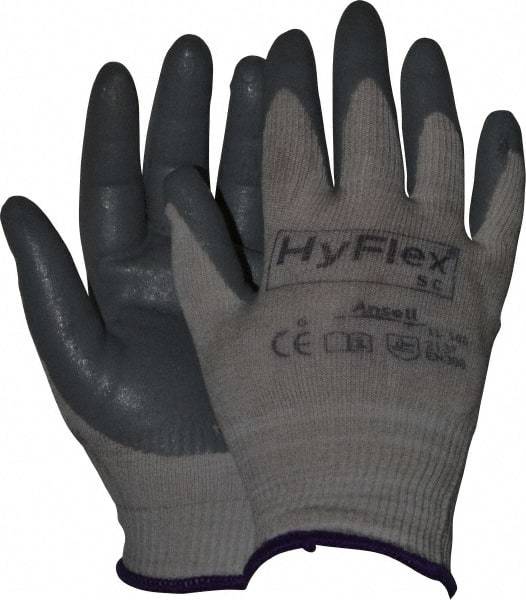 Ansell - Size XS (6) Nitrile Coated X-Static Yarn General Protection Work Gloves - For Static Control, Palm & Fingers Coated, Knit Wrist Cuff, Full Fingered, Gray, Paired - Benchmark Tooling