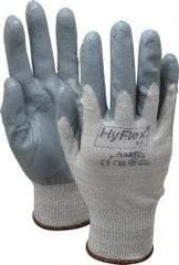Ansell - Size L (9) Nitrile Coated X-Static Yarn General Protection Work Gloves - For Static Control, Palm & Fingers Coated, Knit Wrist Cuff, Full Fingered, Gray, Paired - Benchmark Tooling