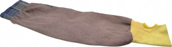 Ansell - Size Universal, Brown Kevlar Welding Sleeve - 22" Long Sleeve, Elastic Opening at Both Ends, Made with Thumb Hole - Benchmark Tooling