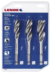 Lenox - 3/4 to 1", Bright Finish, Bi-Metal Auger Drill Bit Set - Benchmark Tooling