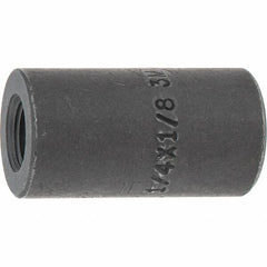 Made in USA - Size 1/4 x 1/8", Class 3,000, Forged Carbon Steel Black Pipe Reducing Coupling - 3,000 psi, Threaded End Connection - Benchmark Tooling