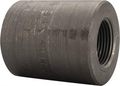 Made in USA - Size 1-1/4 x 1", Class 3,000, Forged Carbon Steel Black Pipe Reducing Coupling - 3,000 psi, Threaded End Connection - Benchmark Tooling