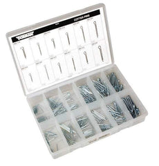 Dorman - 390 Piece, 1/16 to 3/16" Pin Diam, Spring Pin Assortment - 1 to 2" Long, Steel - Benchmark Tooling