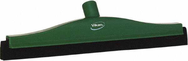 Vikan - 16" Foam Rubber Blade Bench Squeegee - Double Edge, Green, Plastic Holder - Benchmark Tooling