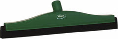 Vikan - 16" Foam Rubber Blade Bench Squeegee - Double Edge, Green, Plastic Holder - Benchmark Tooling