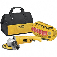 DeWALT - 7" Wheel Diam, 8,000 RPM, Corded Angle & Disc Grinder - 5/8-11 Spindle, 120 Volts, 13 Amps - Benchmark Tooling