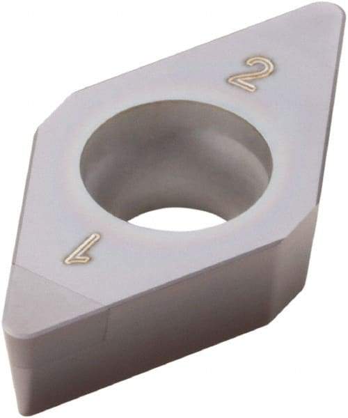 Seco - DCGW32.51 Grade CBN060K PCBN Turning Insert - TiSiAlN Finish, 55° Diamond, 3/8" Inscr Circle, 5/32" Thick, 1/64" Corner Radius - Benchmark Tooling