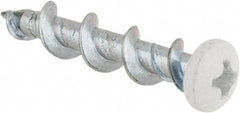 Powers Fasteners - 1/4", 1-1/4" OAL, Phillips Drive Pan Head, Steel Drywall Screws - White Head Finish, Grade 1018 - Benchmark Tooling