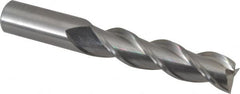 Kennametal - 3/4", 3" LOC, 3/4" Shank Diam, 5-1/4" OAL, 3 Flute, Solid Carbide Square End Mill - Single End, Uncoated, Spiral Flute, 37° Helix, Centercutting, Right Hand Cut, Right Hand Flute, Series AADE - Benchmark Tooling