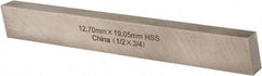 Cleveland - M2 High Speed Steel Rectangular Tool Bit Blank - 1/2" Wide x 3/4" High x 6" OAL, 2 Beveled Ends, 10° Bevel Angle, Ground - Exact Industrial Supply