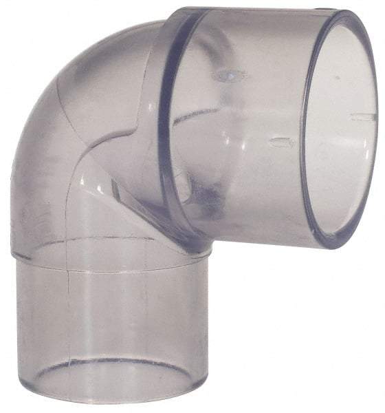 Made in USA - 1-1/2" PVC Plastic Pipe Fitting - Schedule 40, Spig x Soc End Connections - Benchmark Tooling